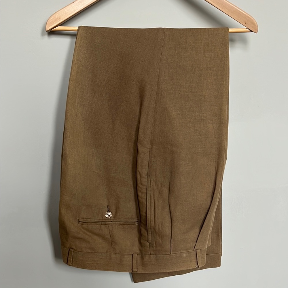 Linen Cotton Pleated Trousers